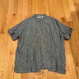 Cubavera Black/Gray Casual Button Down Shirt